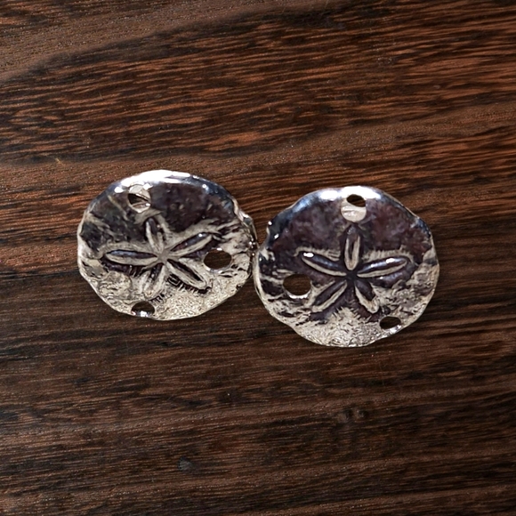 NWT Sterling Silver Sand Dollar Post Earrings - Picture 4 of 4
